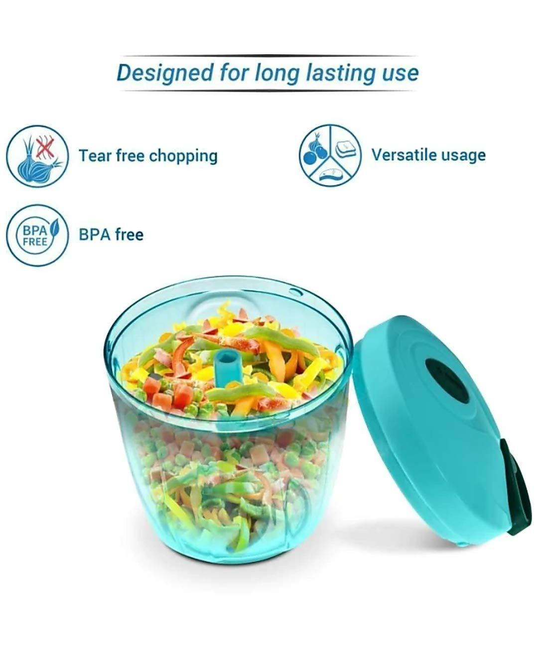 Manual Stainless Steel Compact Extra Sharp Hand Held Vegetable Chopperslicer With 5 Blades - LootFaat