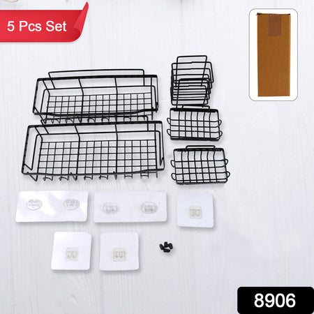 Metal Shower Basket Canddy For Bathroom Organiser (5 Pc Combo) - LootFaat