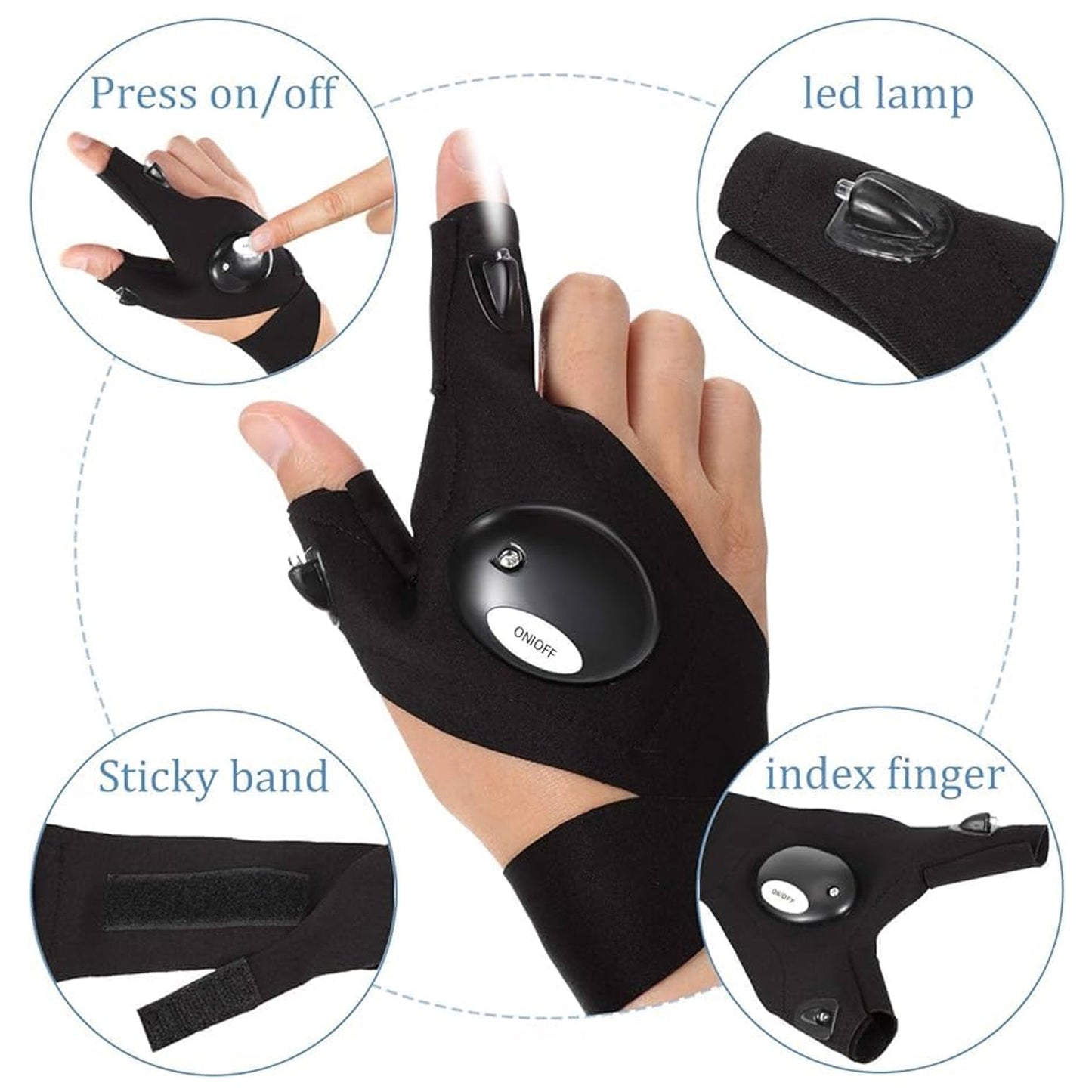 Led Flashlight Gloves Gifts For Men (Hand Gloves Light 1 Pair)