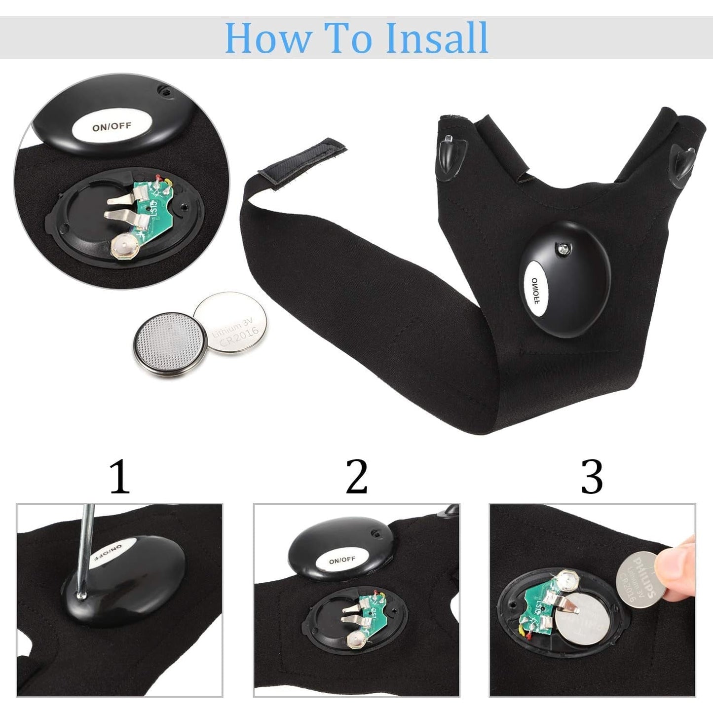 Led Flashlight Gloves Gifts For Men (Hand Gloves Light 1 Pair)
