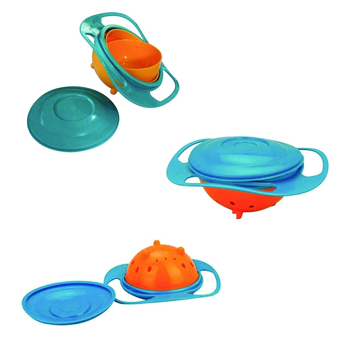 Portable Non Spill Feeding Toddler Gyro Bowl 360 Degree Rotating Dish - LootFaat