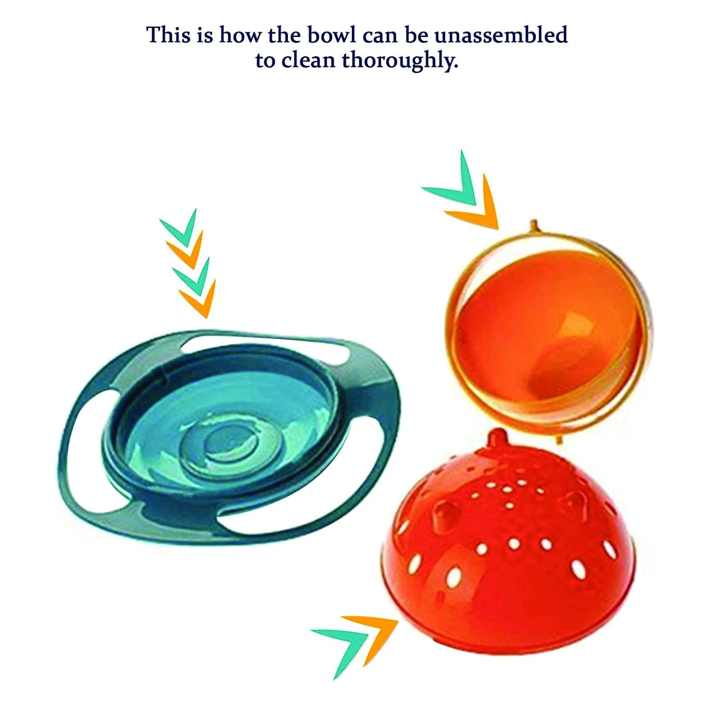 Portable Non Spill Feeding Toddler Gyro Bowl 360 Degree Rotating Dish - LootFaat