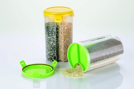 3 In 1 Transparent Air Tight Storage Dispenser Container - LootFaat