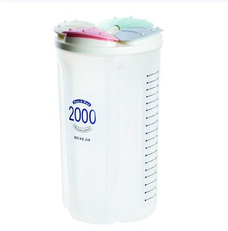 Kitchen Storage - Transparent Sealed Cansjarsstorage Box 4 Section - LootFaat