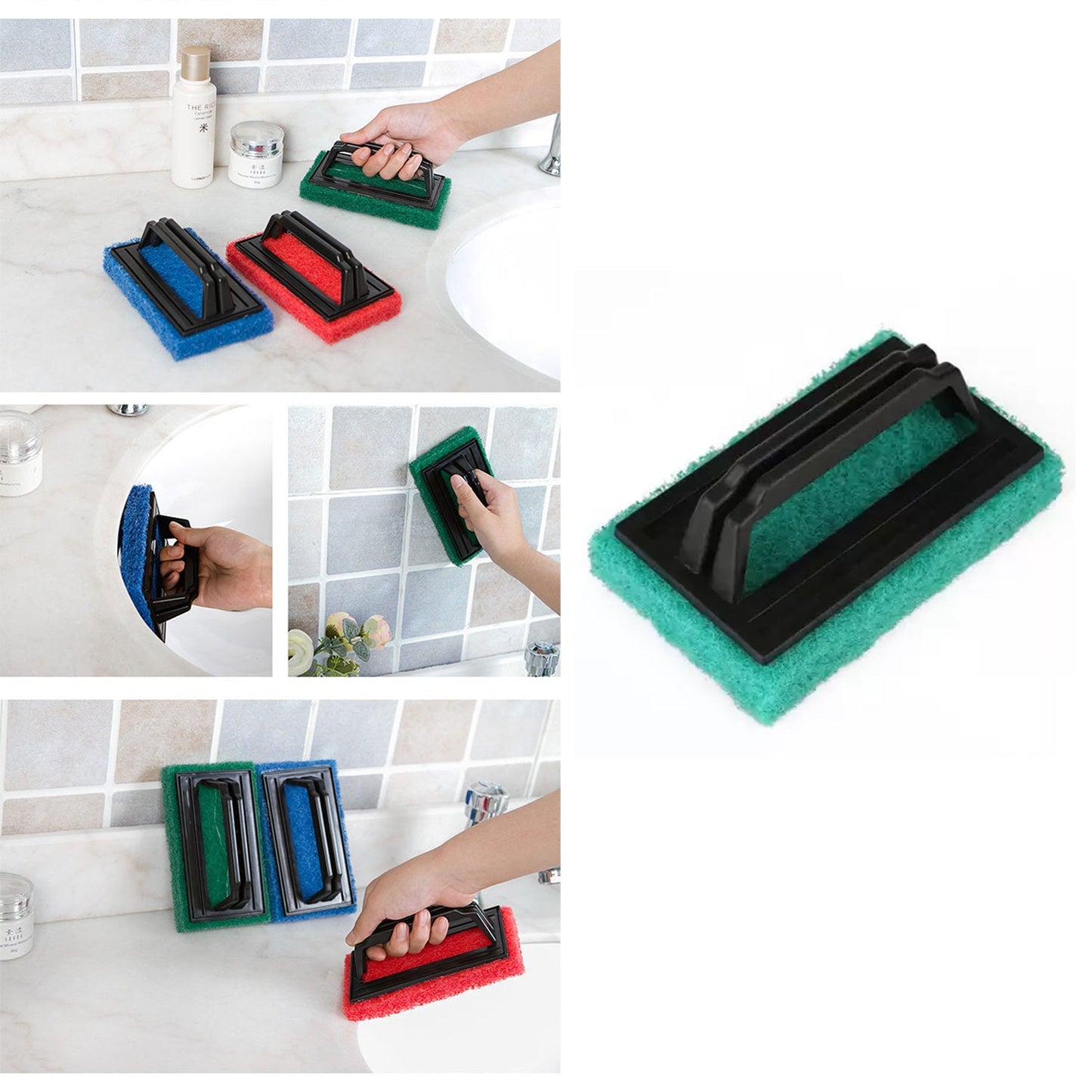 Handle Scrubber Brush Widely Used By All Types Of Peoples For Washing Utensils And Stuffs In All Kinds Of Bathroom And Kitchen Places Etc. - LootFaat