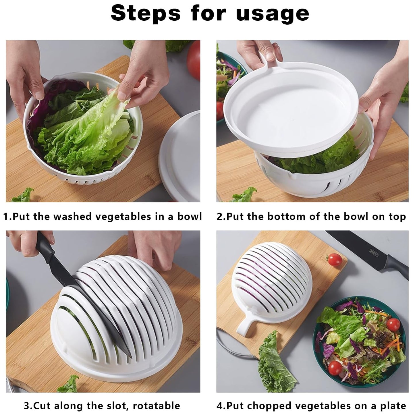 Plastic 60 Seconds Salad Cutter Salad Maker Salad Bow (1 Pc) - LootFaat