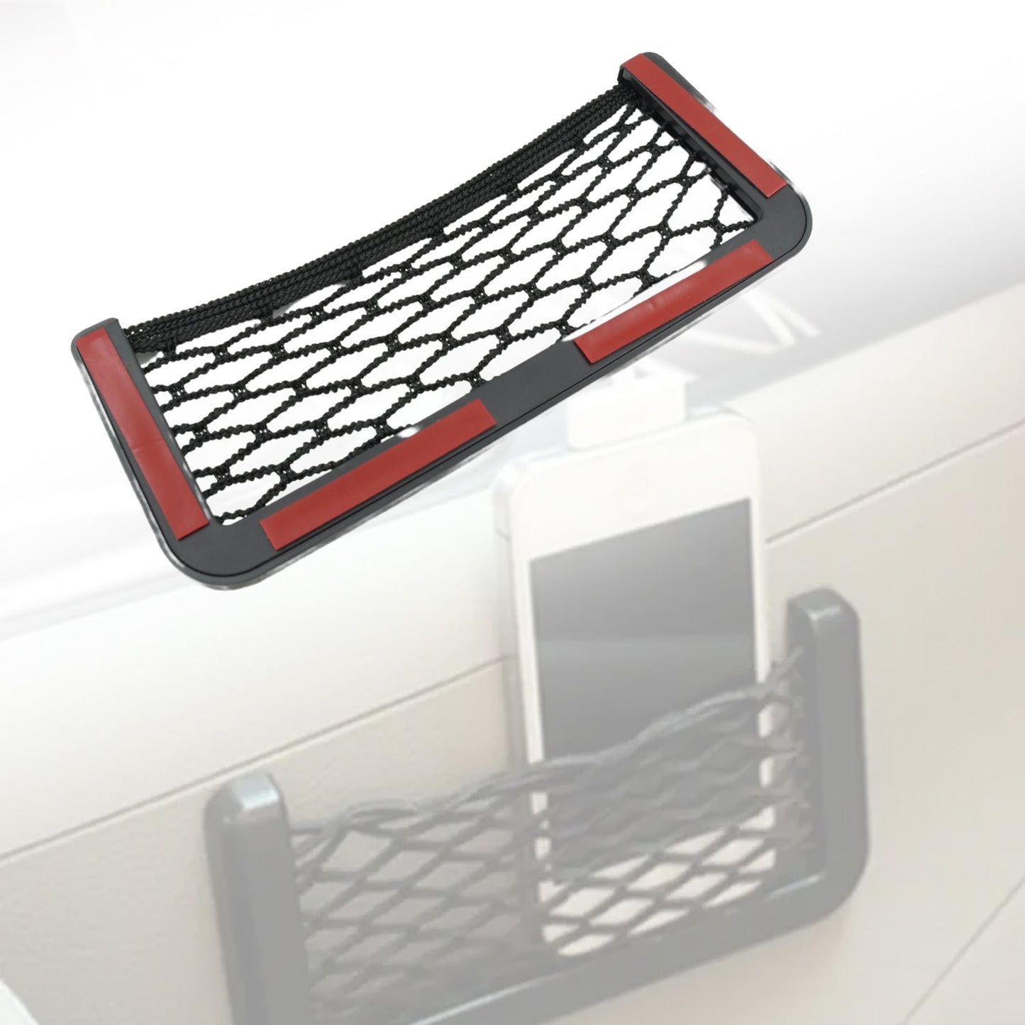 Car Storage Organize Car String Bag Car Seat Side Storage Net Bag Mesh Pocket Organizer Stick-on For Purse Bag Phone - LootFaat