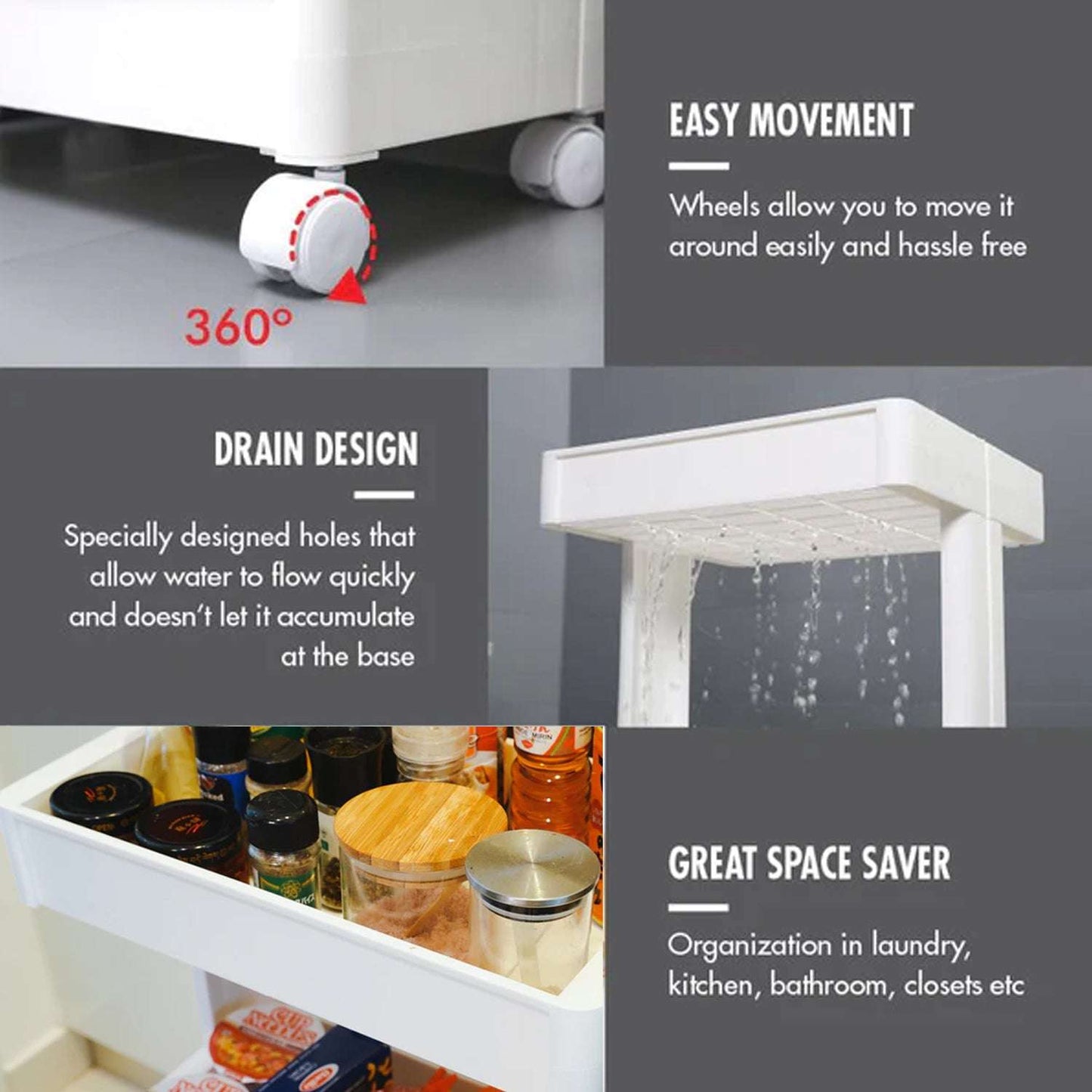 Plastic Serving Trolley Kitchen Bar Cart For Bar Living Room - LootFaat