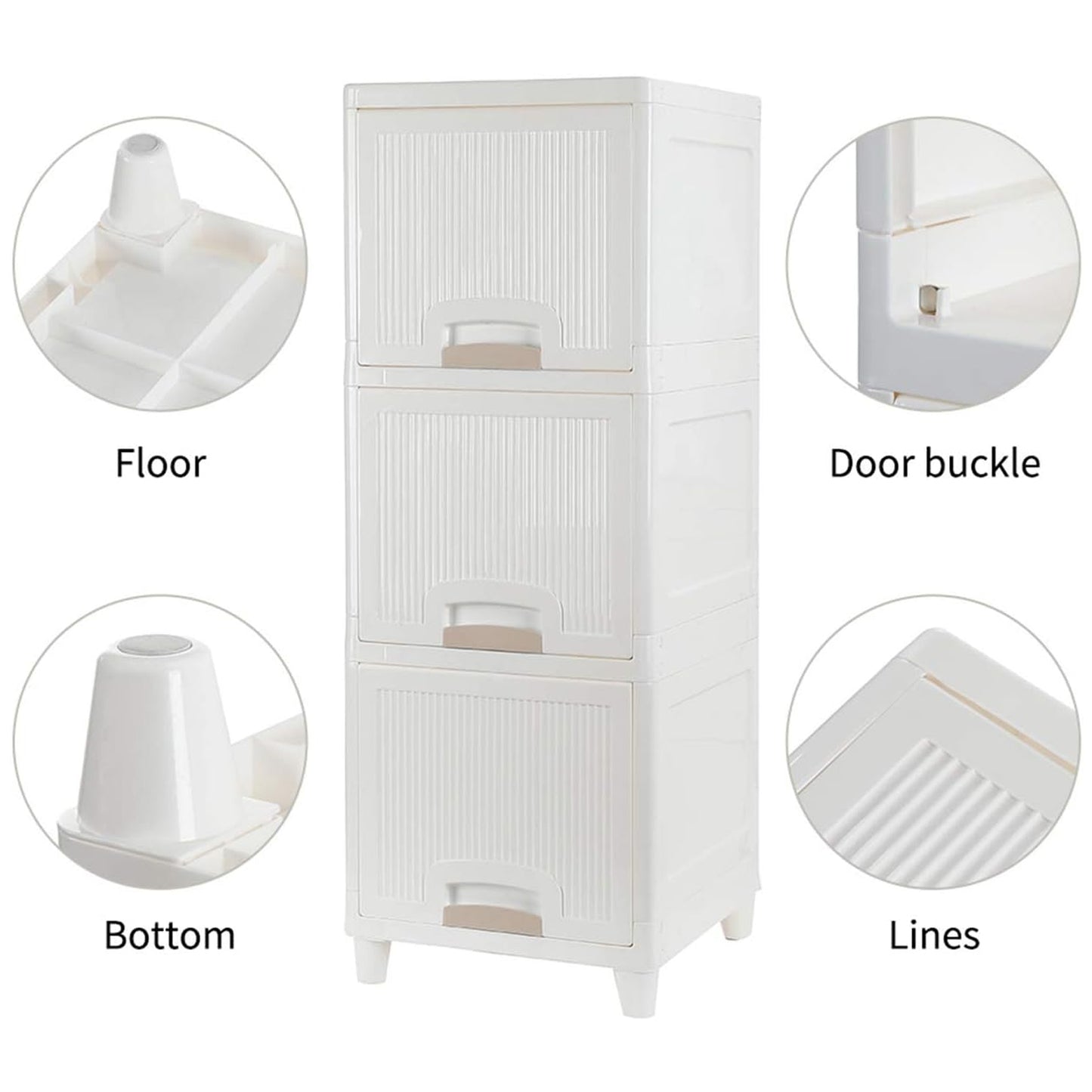 Multipurpose Storage Cabinet Storage Solutions Plastic Drawers Multi Layer Wardrobe Storage Drawers Foldable Multipurpose Drawer Units For Kitchen Bathroom Bedroom Cloth (3layer) - LootFaat