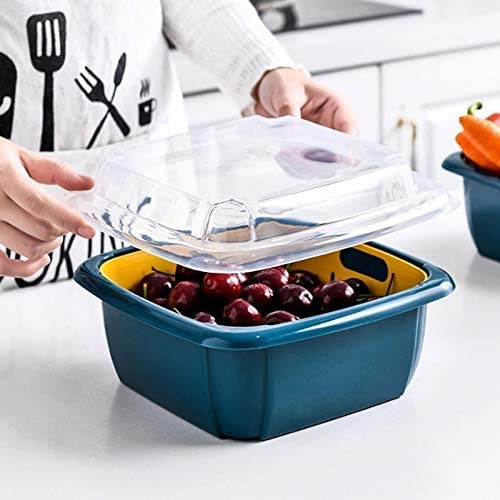 Double Layer Food Drainer Washing Basket With Collapsible Strainers Colander - LootFaat