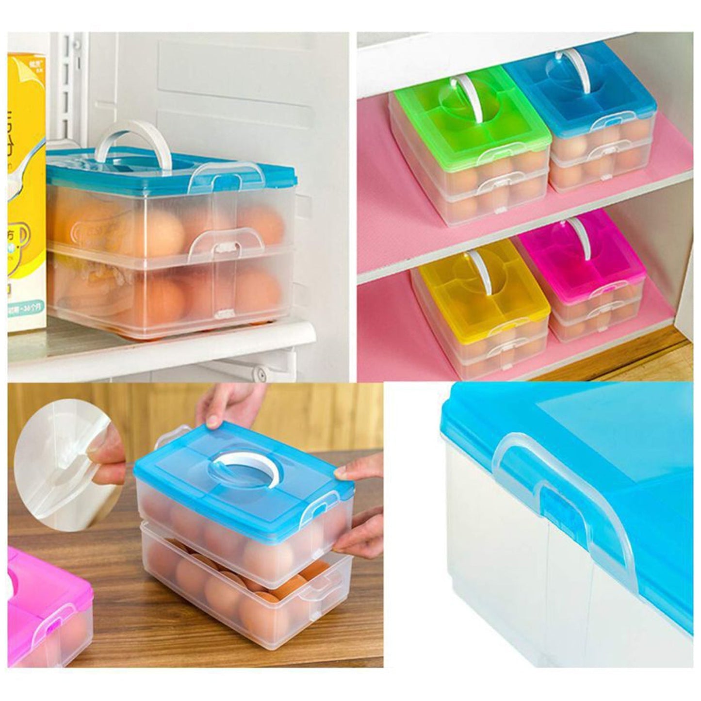 Double Layer 24 Grid Egg Storage Box For Egg Storage Container - LootFaat