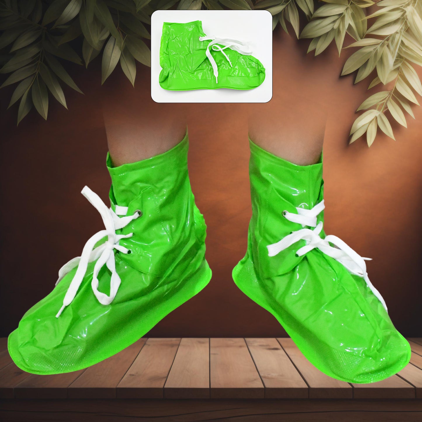 Plastic Shoes Cover Reusable Anti-slip Boots Zippered Overshoes Covers Shoe Laces Waterproof Snow Rain Boots For Kids Adult Shoes For Rainy Season (1 Pair) - LootFaat