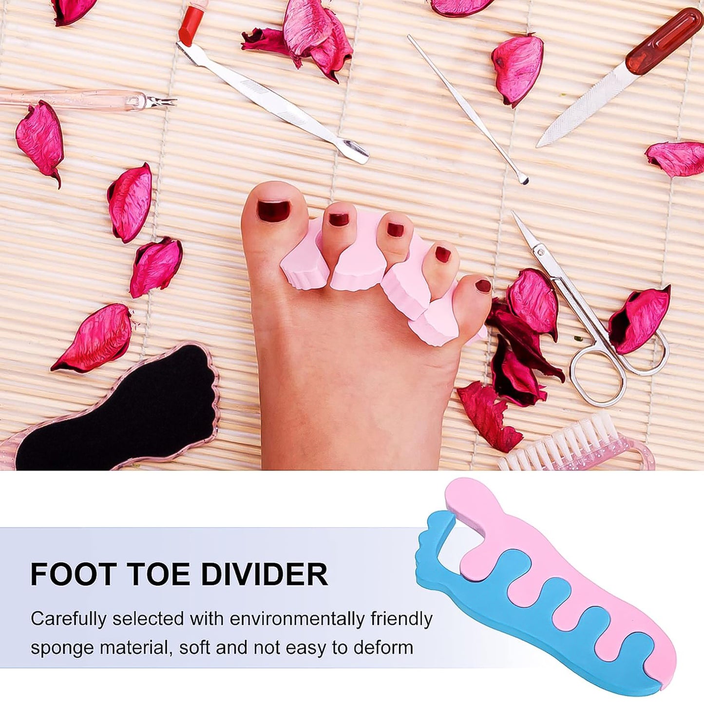 Toe Separators Toe Spacers Sponge Toe Stretcher Pedicures (1 Pair) - LootFaat