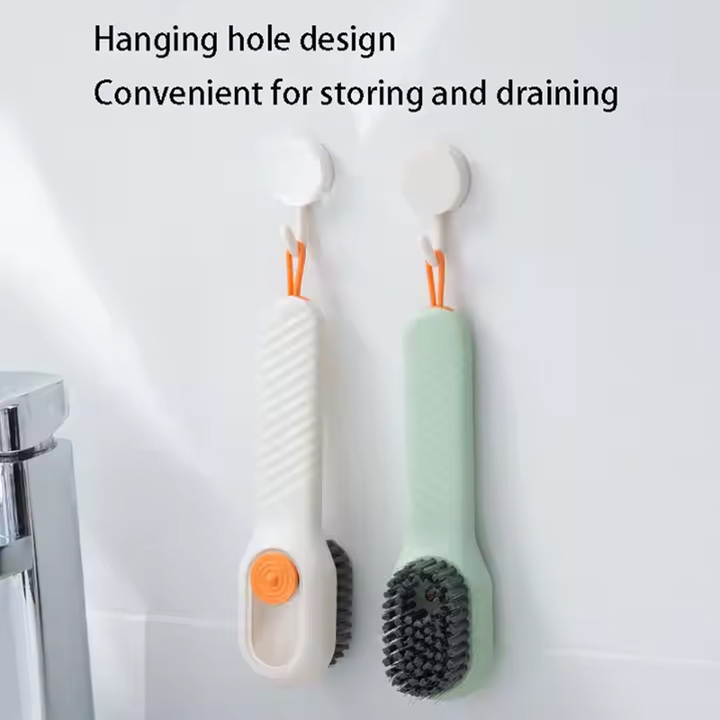 Multifunctional Scrubbing Brush With Liquid Soap Dispenser (2 Pc Set) - LootFaat