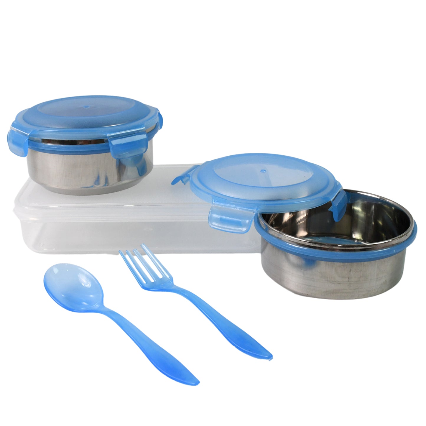 Sumo Lunch Box With Lunch Bag Plastic Lunch Box Plastic Spoon Fork (2 Pc Set With Lunch Box) - LootFaat