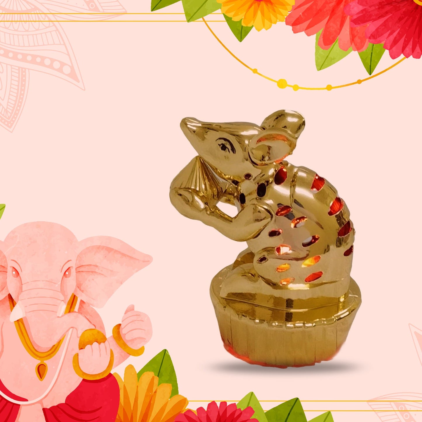 Multicolour Led Mushak Led Mooshak For Ganpati Decorations (1 Pc) - LootFaat