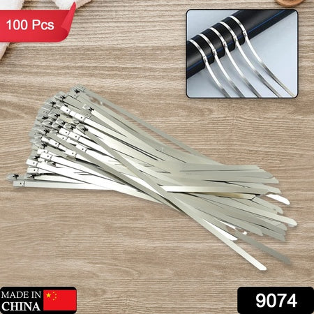 Stainless Steel Cable Tie Used For Solar Industrial And Home Improvement Multipurpose High Strength Self-locking Zip Ties Multi-purpose Tie Portable Rustproof 100pcs Wide Application Zip Tie Set For Building ( 4.6x 200mm 100 Pcs Set) - LootFaat