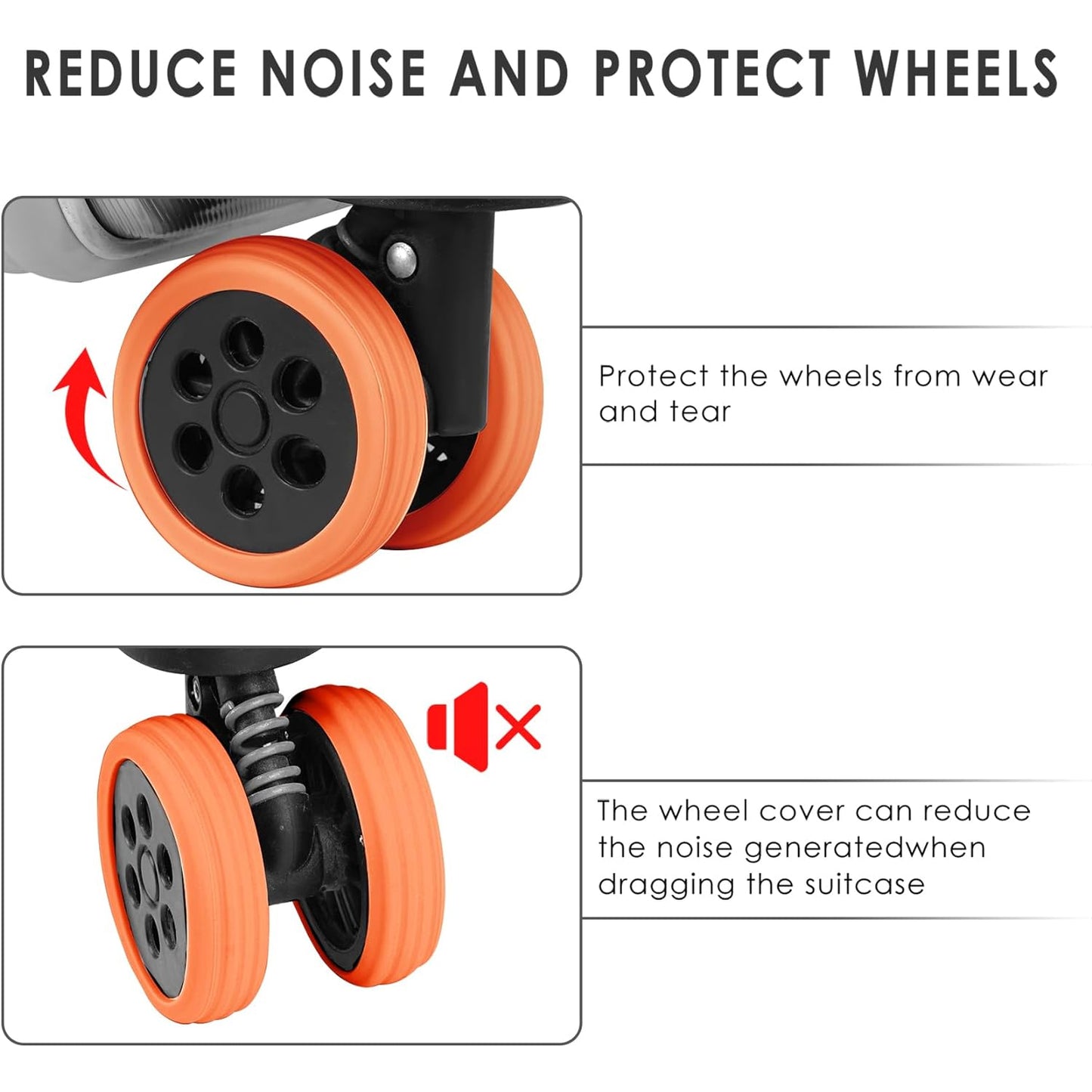 Luggage Wheel Covers 8 4 Pcs Luggage Wheel Covers For Suitcase Reduce Noise For Travel Luggage Suitcase Silicone Suitcase Wheels Cover For Protect Suitcase Wheels (8 Pcs 4 Pc Set) - LootFaat