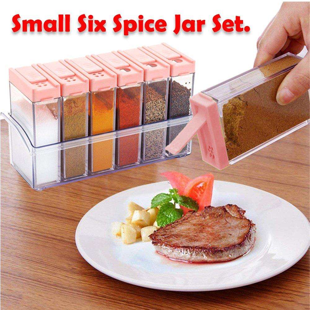 Plastic Spice Jars (6 Pcs 14x22x8cm Multicolour) - LootFaat