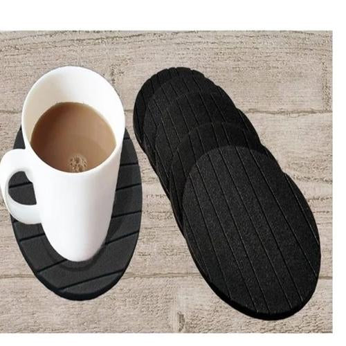 6 Pcs Useful Round Shape Plain Silicone Cup Mat Coaster Drinking Tea Coffee Mug Wine Mat For Home - LootFaat