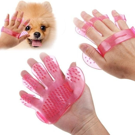 Rubber Pet Cleaning Massaging Grooming Glove Brush - LootFaat