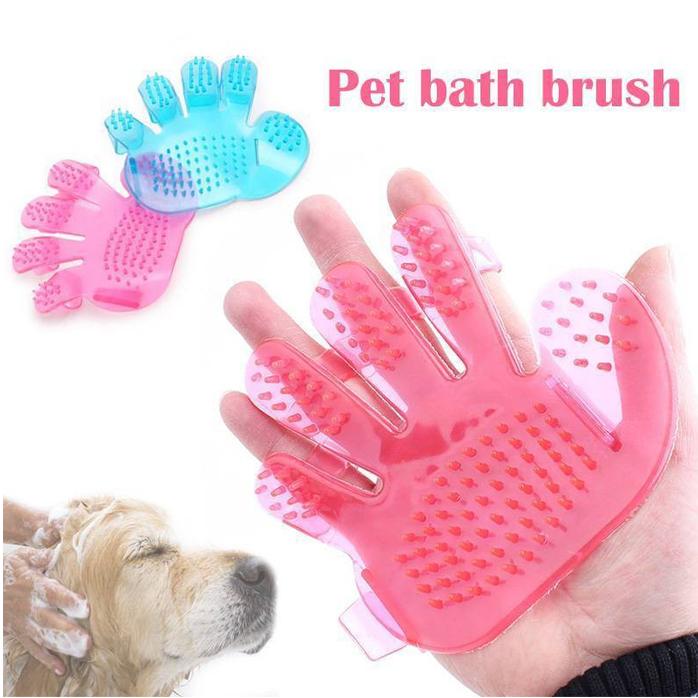 Rubber Pet Cleaning Massaging Grooming Glove Brush - LootFaat