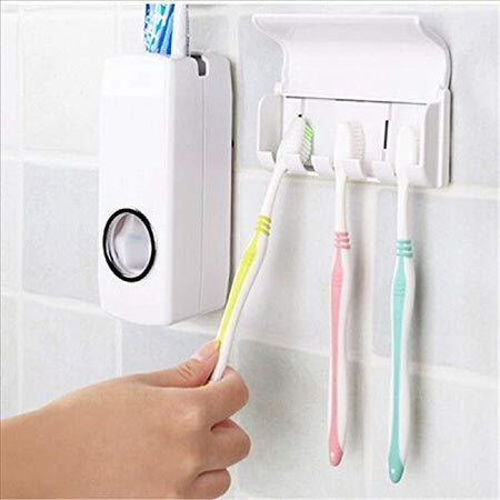 Toothpaste Dispenser Tooth Brush Holder - LootFaat