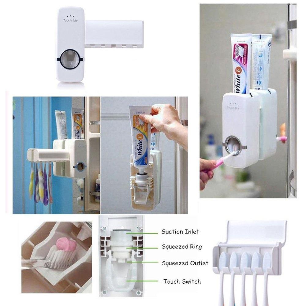 Toothpaste Dispenser Tooth Brush Holder - LootFaat