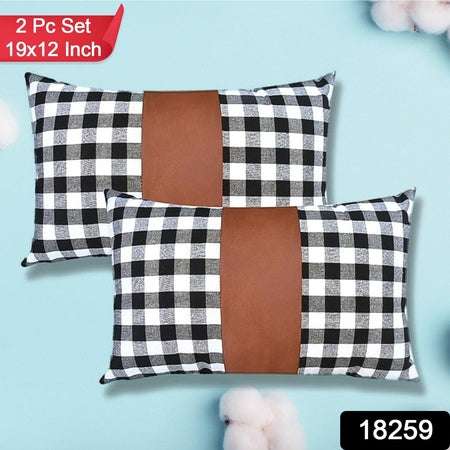 Pillow Covers Leather Cotton Cushion Covers (19 12 Inch 1 Pair 2 Pc) - LootFaat