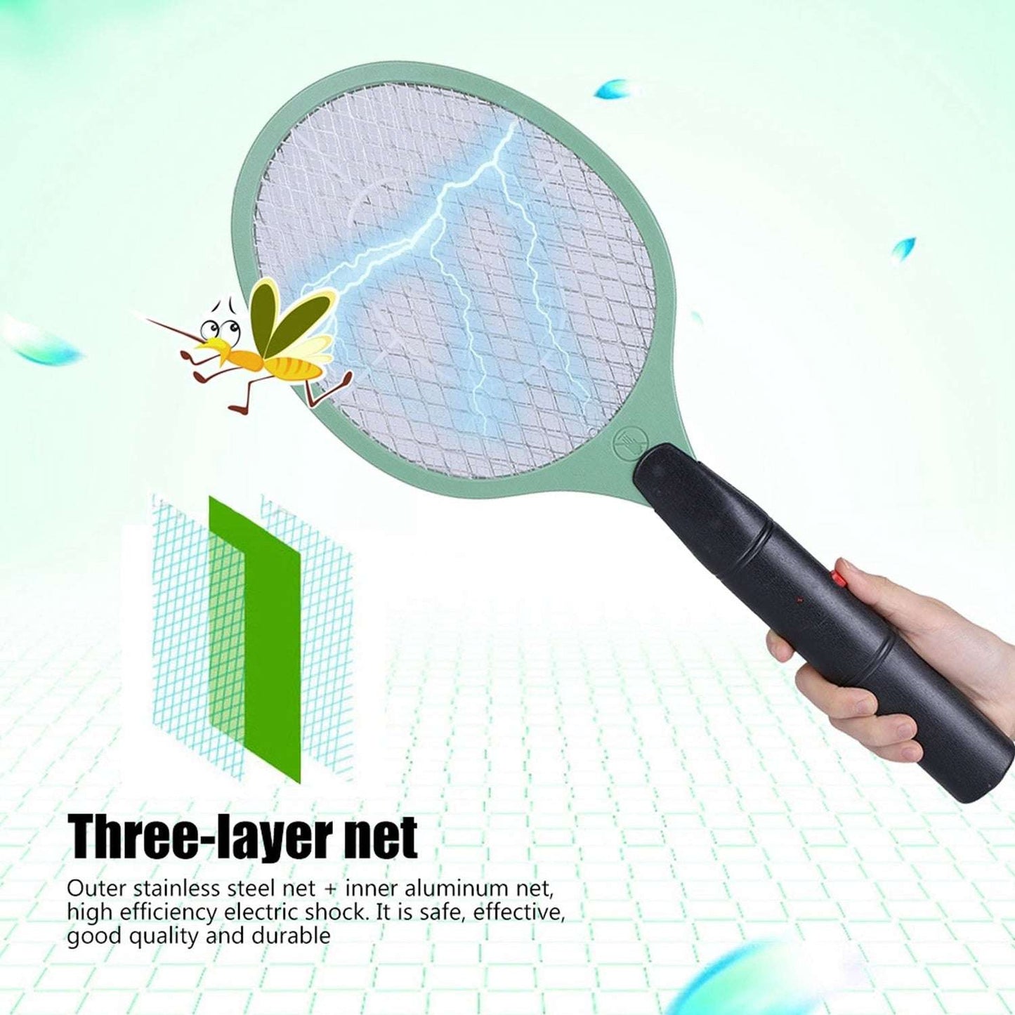 Mosquito Killer Racket Rechargeable Handheld Electric Fly Swatter Mosquito Killer Racket Bat Electric Insect Killer (Quality Assured) - LootFaat