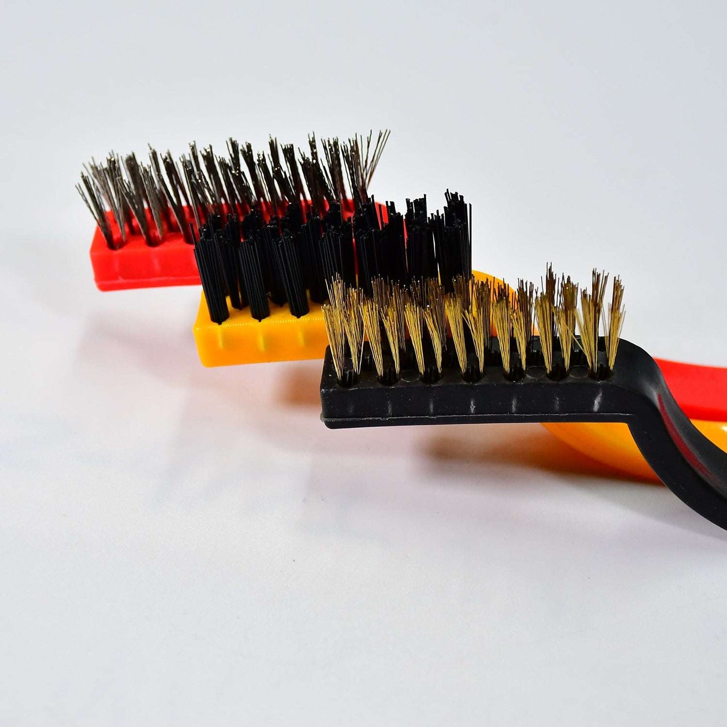 3pc Mini Wire Brush Set Brass Nylon Stainless Steel Bristles Household Cleaning Brush For Gas Stove Smoke Machine Tool Burner Tiles Tap Rust Removal Welding Slag Dirt Paint Scrubbing. - LootFaat