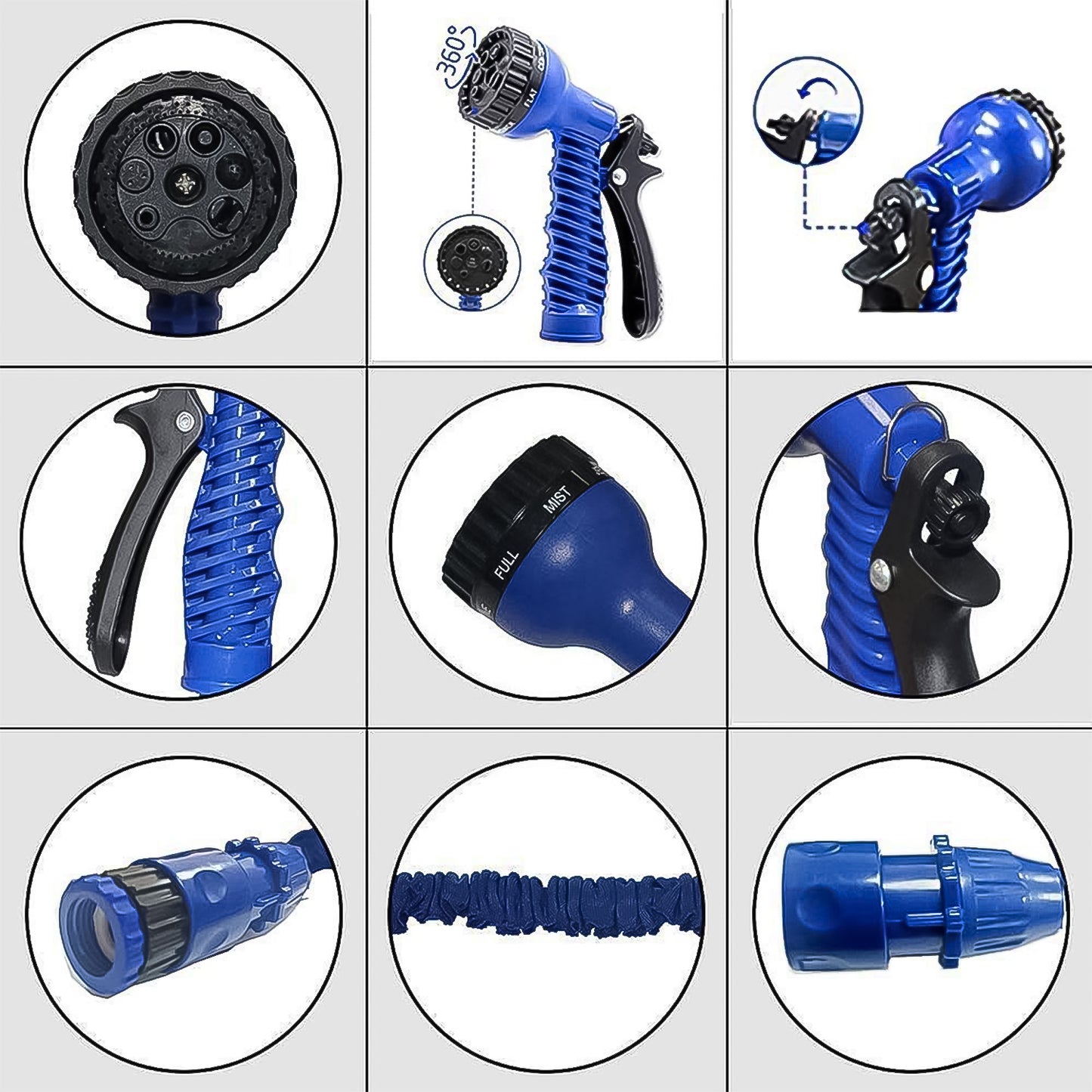 4M Expandable Magic Garden Hose with 7-Mode Spray Gun (Mix Color)