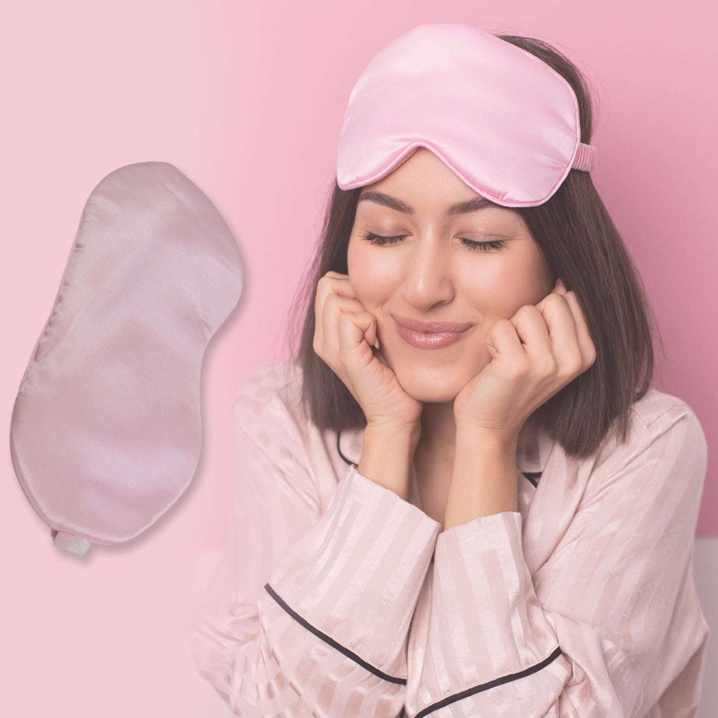 New Men Women Blindfold Soft Satin Sleep Mask Eye Mask Blind Fold Block Out Light For Travel Shift Work Meditation (1pc) - LootFaat