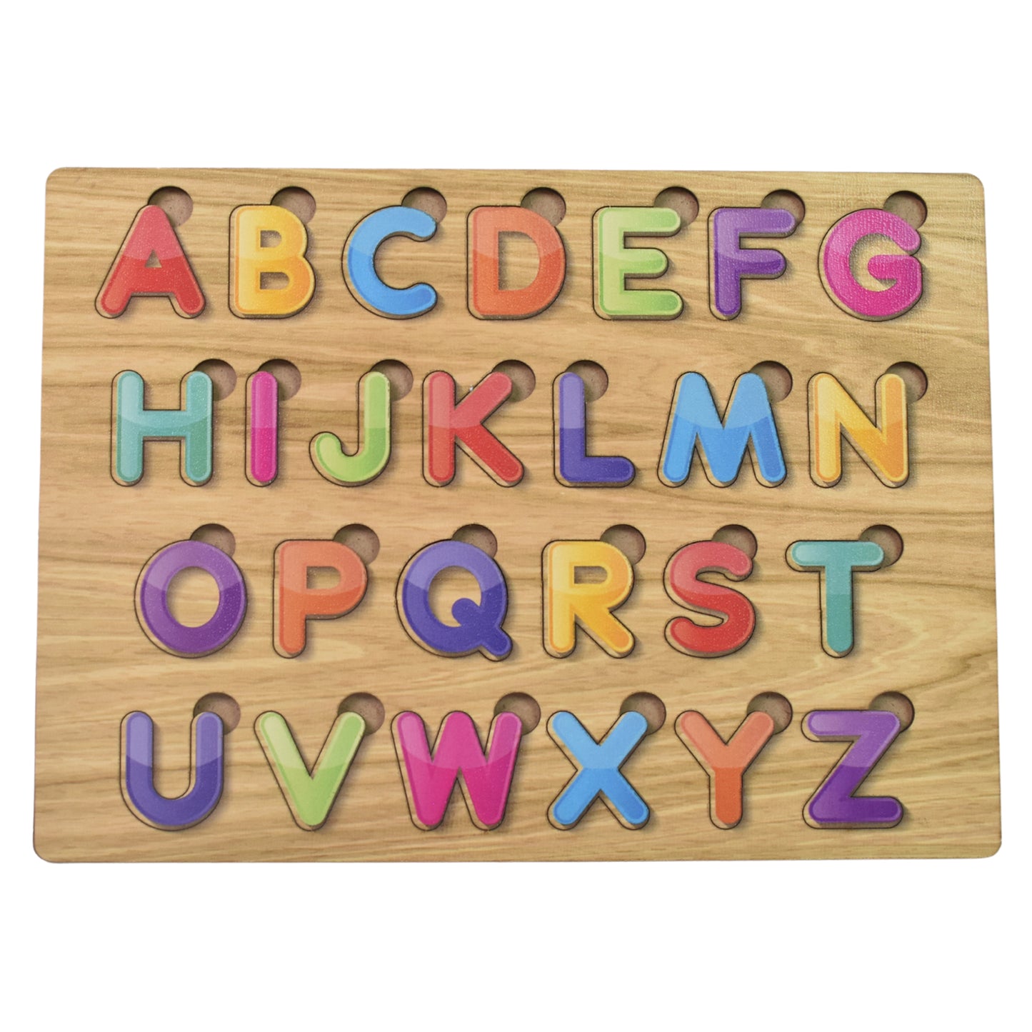 Wooden Puzzle Board Abc Letters Shapes Educational Learning Toys (1 Set) - LootFaat