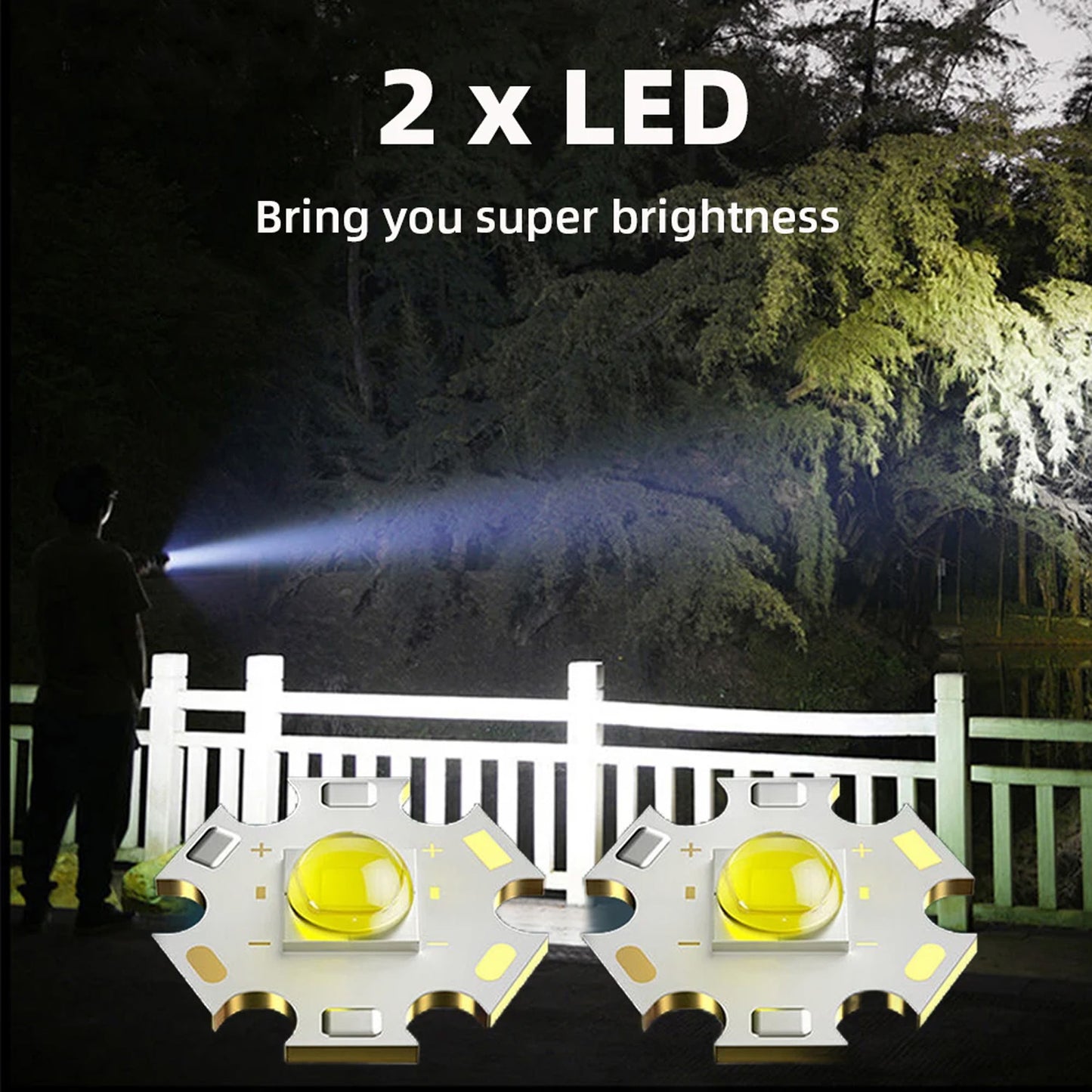 Rechargeable Mini Led Flashlight With Power Bank 3 Modes (1 Pc) - LootFaat