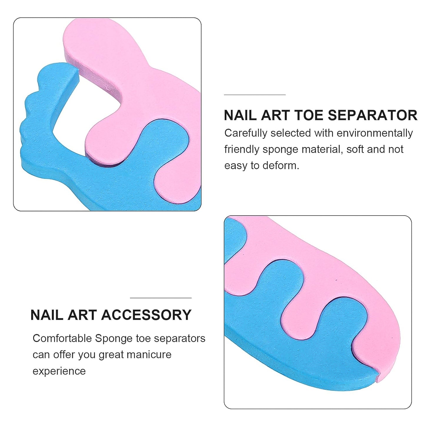 Toe Separators Toe Spacers Sponge Toe Stretcher Pedicures (1 Pair) - LootFaat