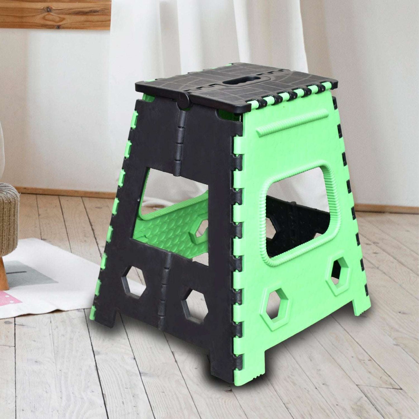 1pc 18inch Folding Stool For Adults And Kids Also For Kitchen Stepping With (Brown Box) - LootFaat