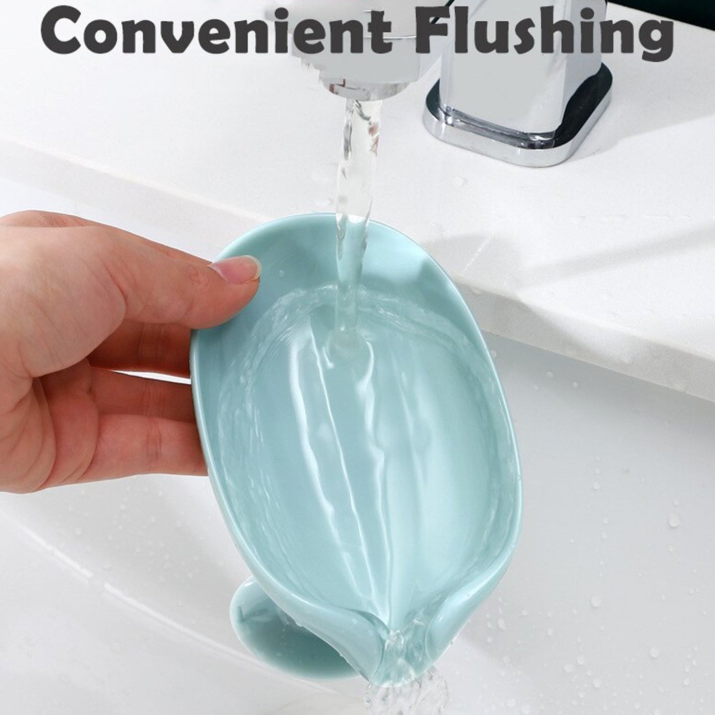 Self Draining Soap Holder For Bathroom Leaf Shape Soap Dish Kitchen Soap Tray - LootFaat