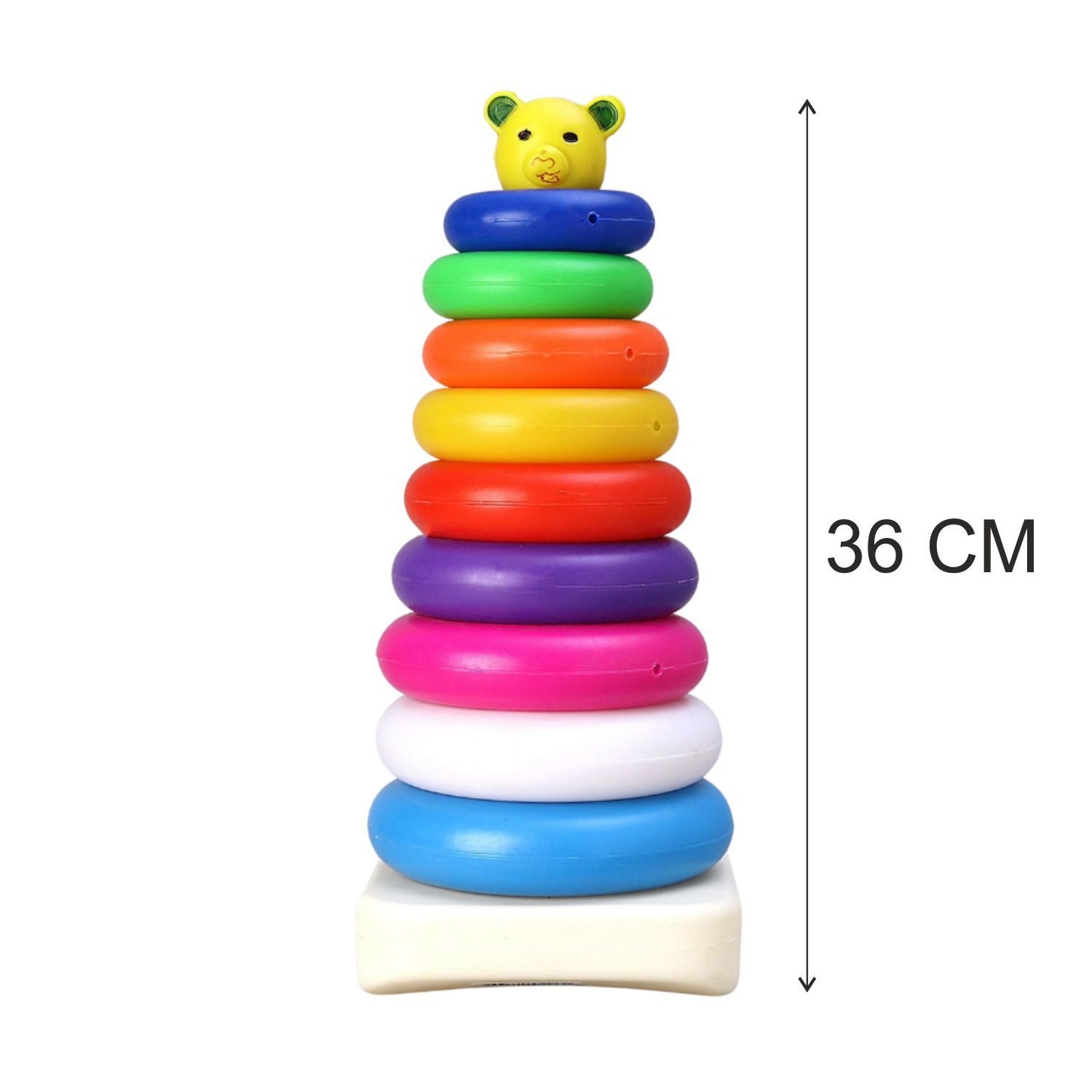 Plastic Baby Kids Teddy Stacking Ring Jumbo Stack Up Educational Toy 9pc - LootFaat