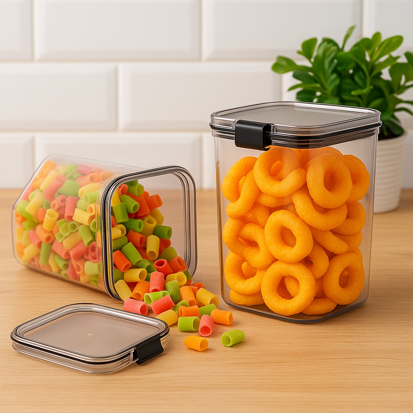 1200ml Airtight Food Storage Containers - 2 Piece Set
