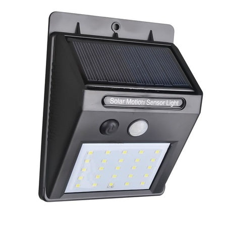 Solar Security Led Night Light For Home Outdoorgarden Wall (Black) (20-led Lights) - LootFaat