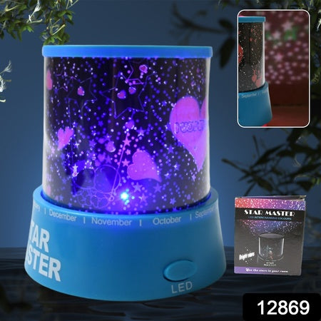 Led Projector Night Light Amazing Lamp 3 Battery Operated Lamps Rotation With The Music Function Master For Kids Bedroom Home Decoration Nightromantic Gift (Battery Not Included 1 Pc) - LootFaat