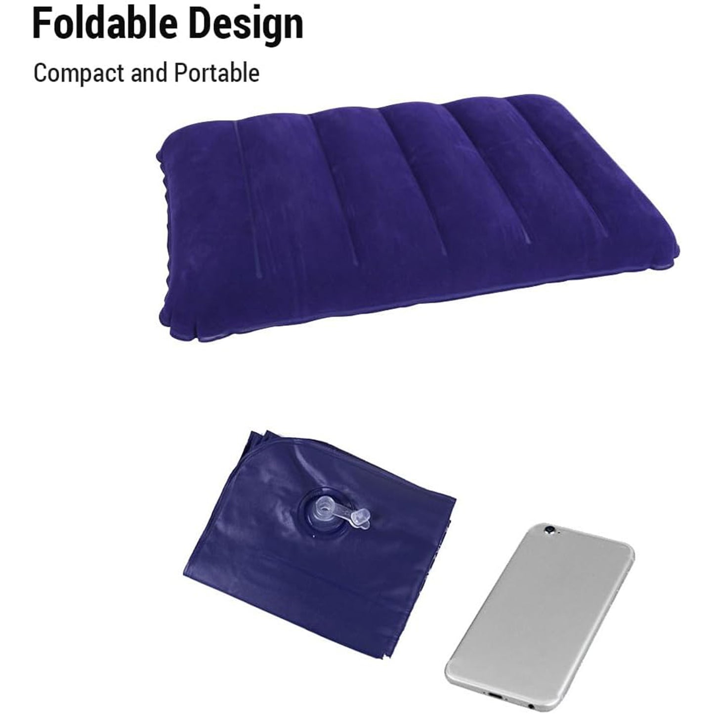 Velvet Air Inflatable Travel Pillow (Blue) - LootFaat