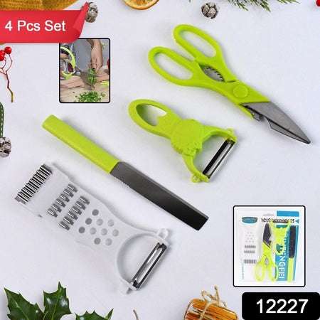 4-piece Kitchen Cutting Set Scissors Peeler Grater Slicer And Knife - LootFaat
