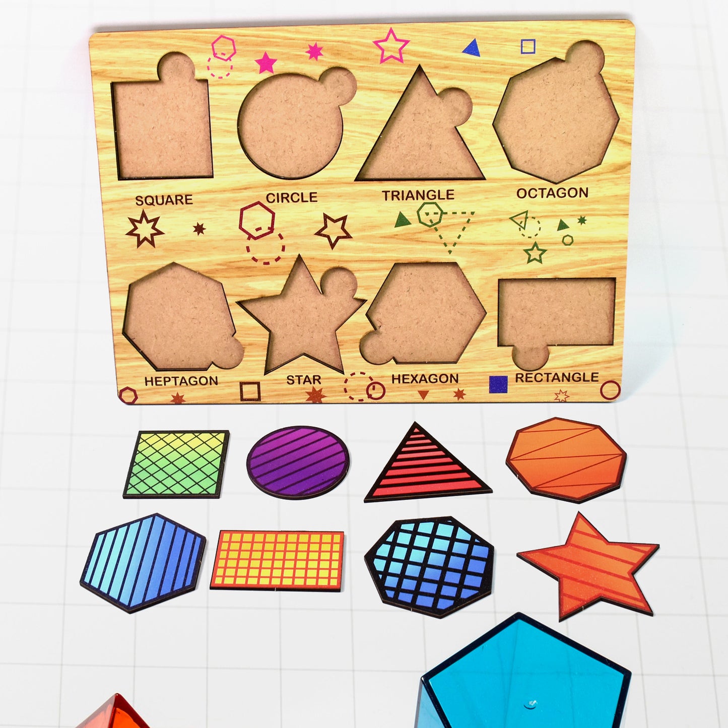 Wooden Triangles Puzzle Learning Educational Board (1 Set 2820 Cm) - LootFaat