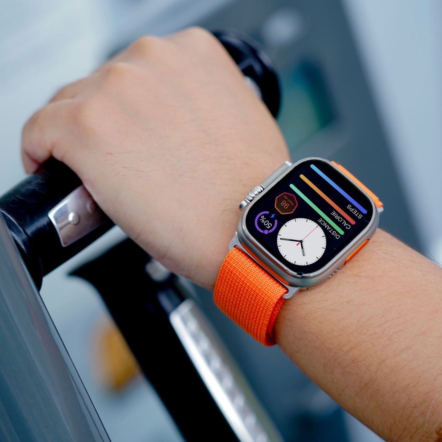 T800 Ultra Biggest Display Smart Watch with Bluetooth Calling Smart Watch Wireless Magnetic Charger Fitness Hd Display Smartwatch (Free Size) (Orange)