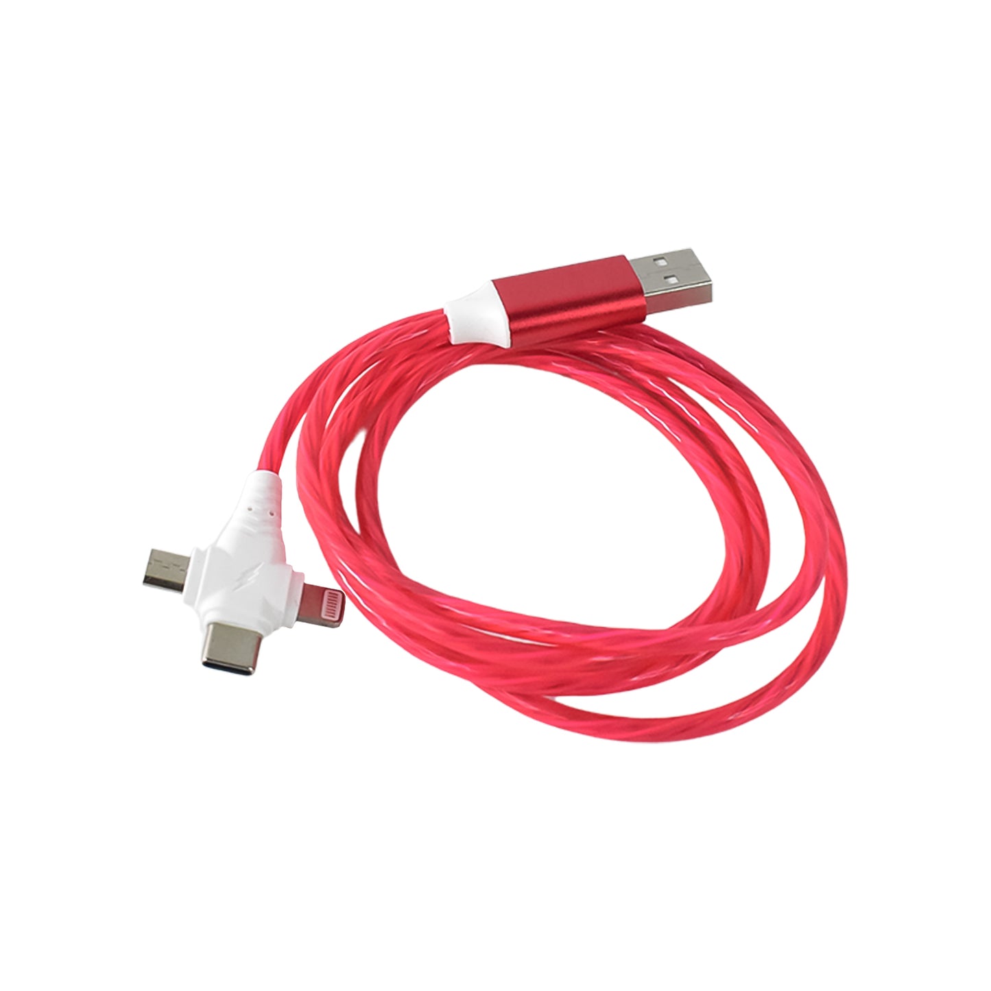 3 In 1 Charging Cable Light Up Fast Charger Lighting Cable - LootFaat