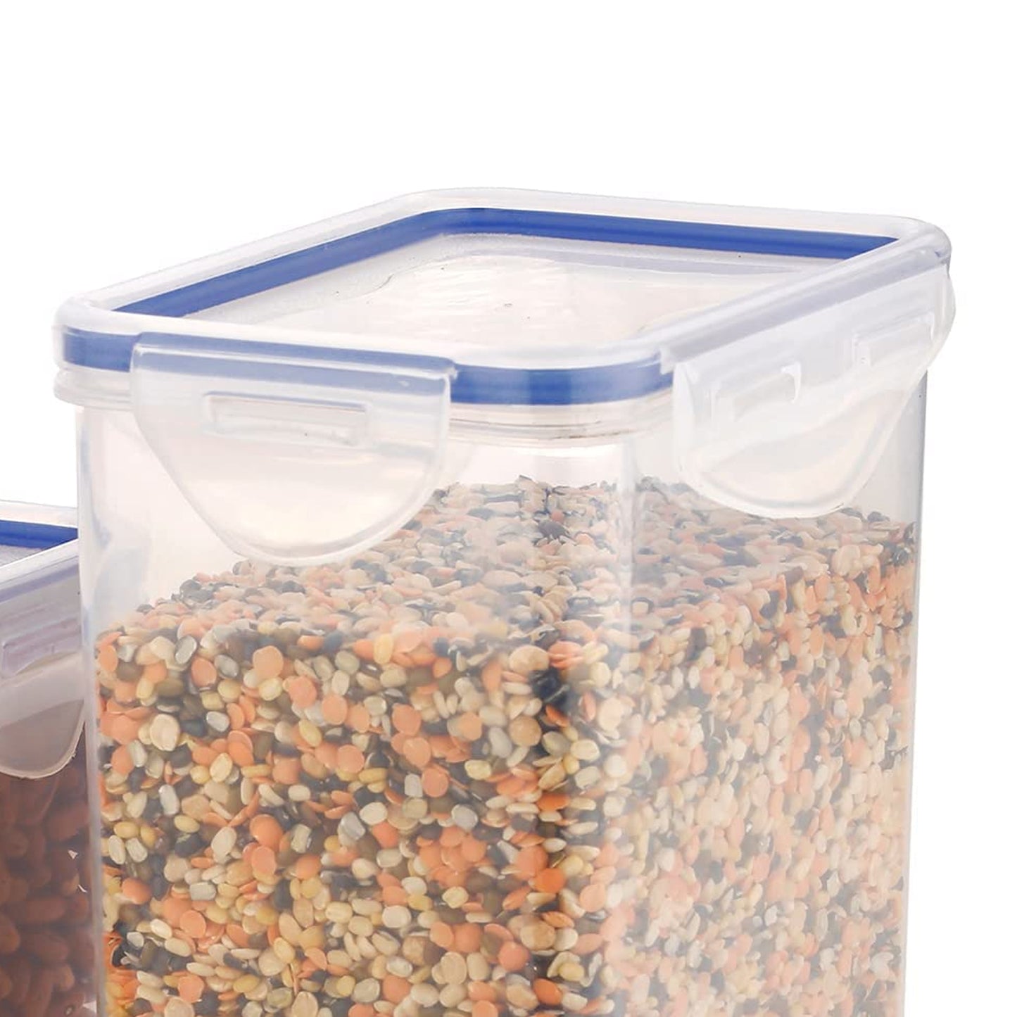 Rectangle Abs Airtight Food Storage Containers With Leak Proof Locking Lid Storage Container Set Of 3 Pc (Approx Capacity 500ml1000ml1500ml Transparent) - LootFaat