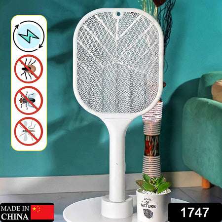 Mosquito Killer Racket Rechargeable Automatic Electric Fly Swatter Mosquito Zapper Racket With Uv Light Lamp Mosquito Swatter With Usb Charging Base Electric Insect Killer Racket Machine Bat - LootFaat