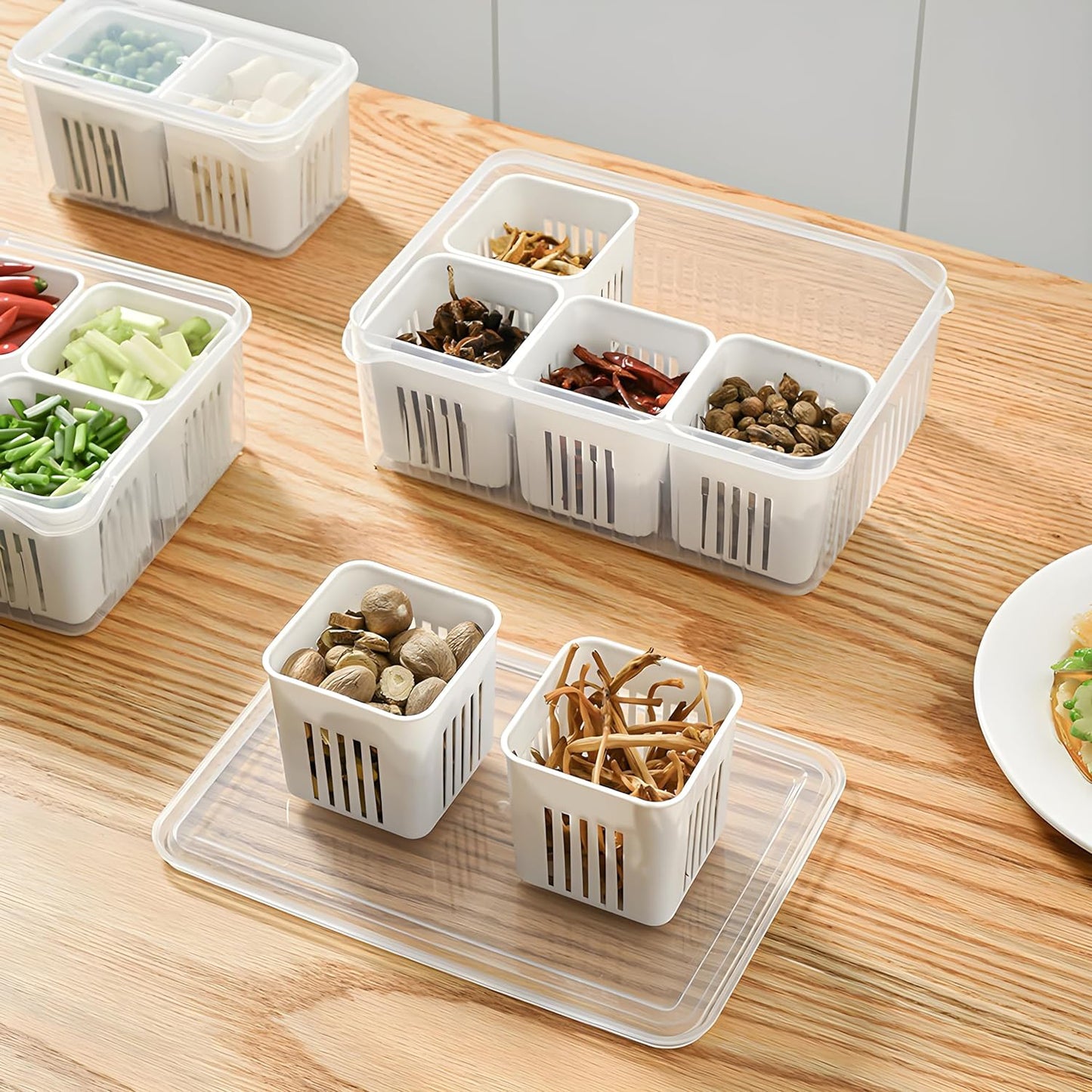 Fridge Storage Boxes Freezer Storage Containers Container For Kitchen Storage Set Storage In Kitchen Vegetable Storage Draining Crisper Refrigerator Food Box (1 Pc) - LootFaat